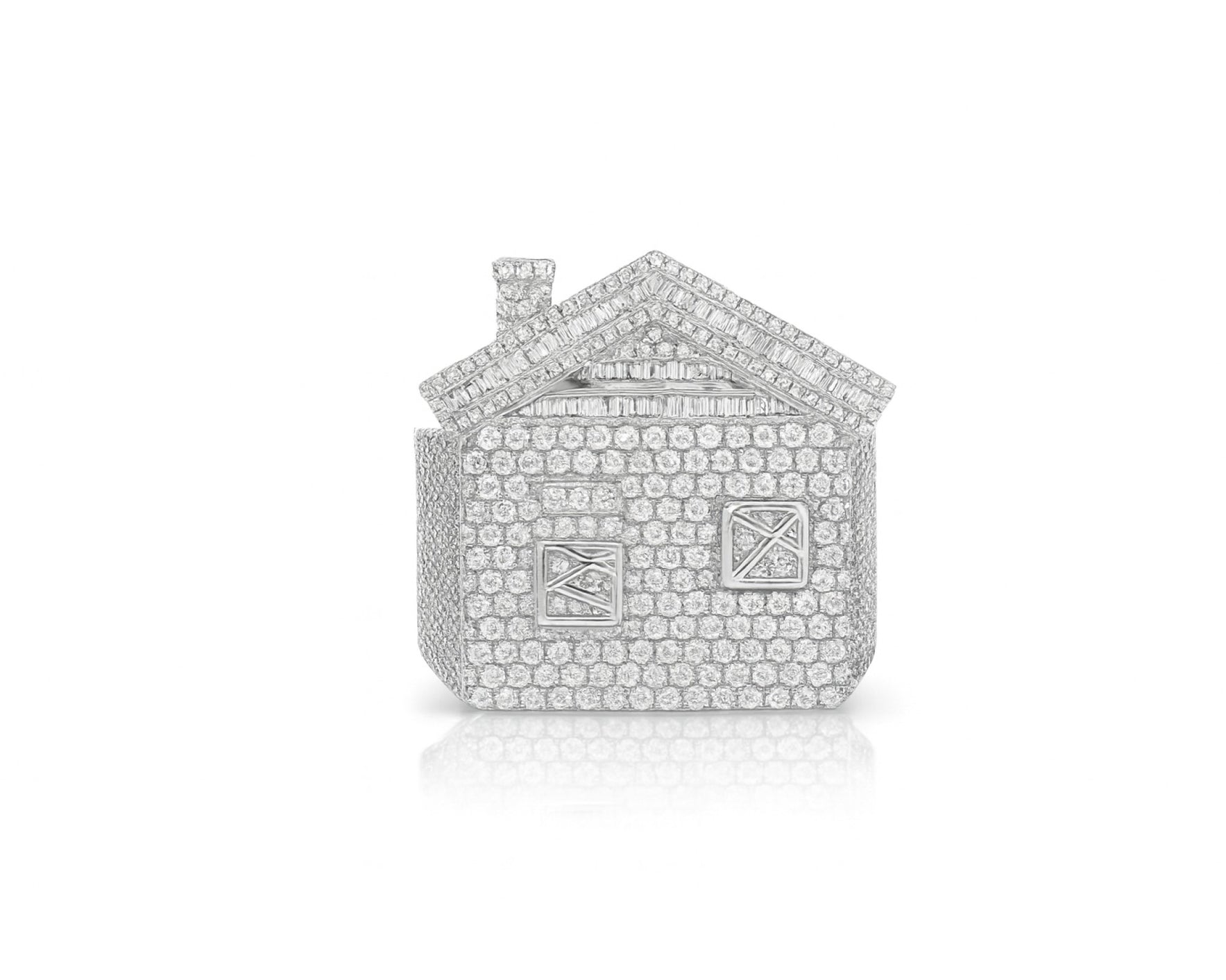 10k Diamond House Ring with Pavé & Baguette Roof Detail Design 2.88ct – lifestyle 1085
