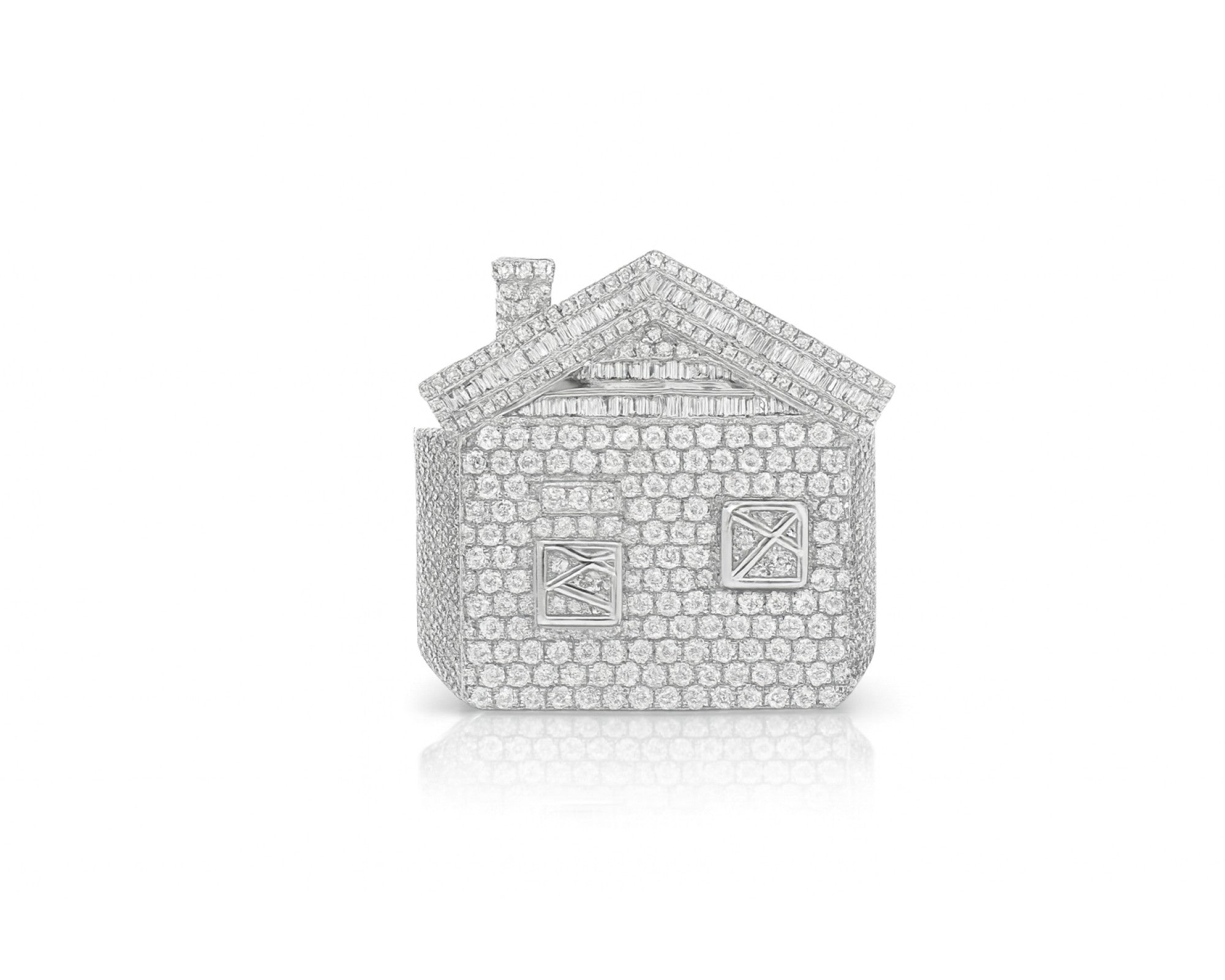 10k Diamond House Ring with Pavé & Baguette Roof Detail Design 2.88ct – lifestyle 1085