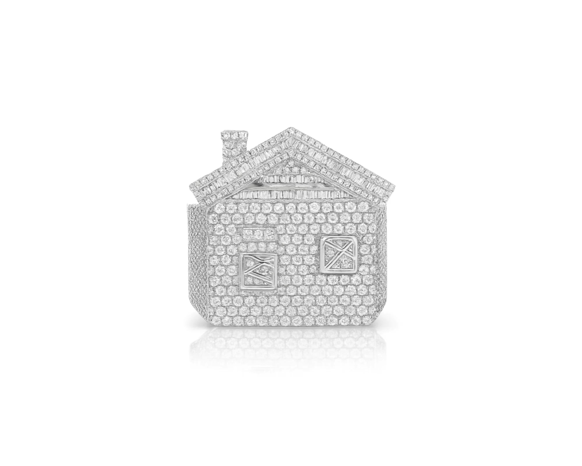 10k Diamond House Ring with Pavé & Baguette Roof Detail Design 2.88ct – lifestyle 1085