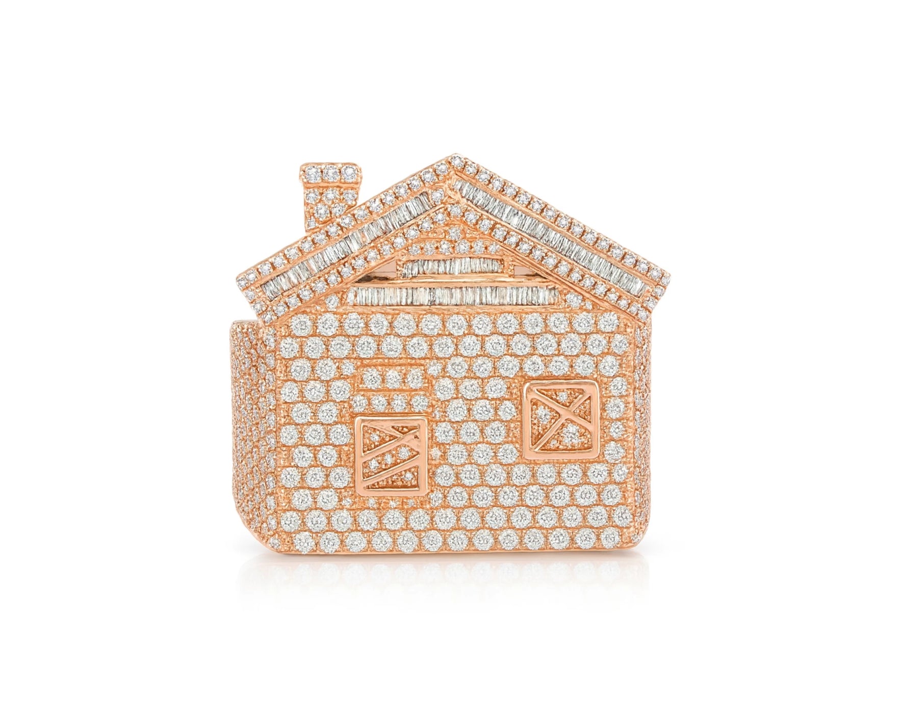 10k Diamond House Ring with Pavé & Baguette Roof Detail Design 2.88ct – lifestyle 1086