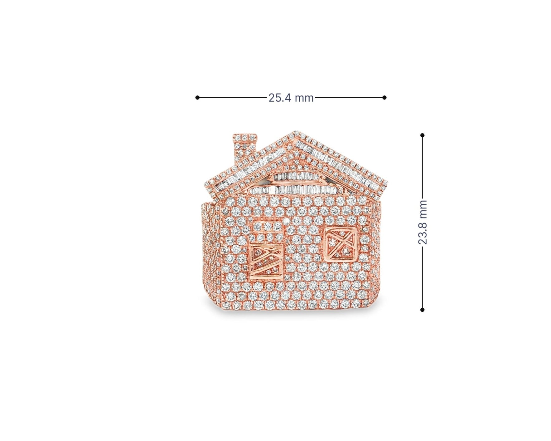 10k Diamond House Ring with Pavé & Baguette Roof Detail Design 2.88ct – view 6