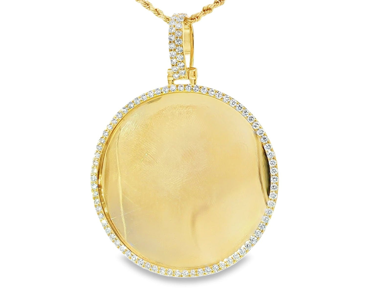 10k Diamond Memory Charm Pendant with Round - Cut 2.60 CT - AVI THE JEWELER