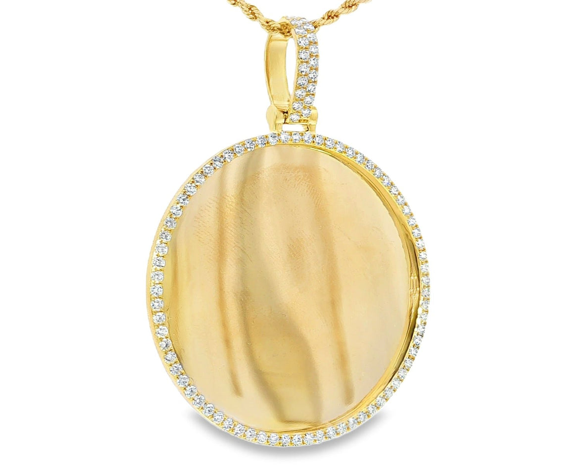 10k Diamond Memory Charm Pendant with Round - Cut 2.60 CT - AVI THE JEWELER