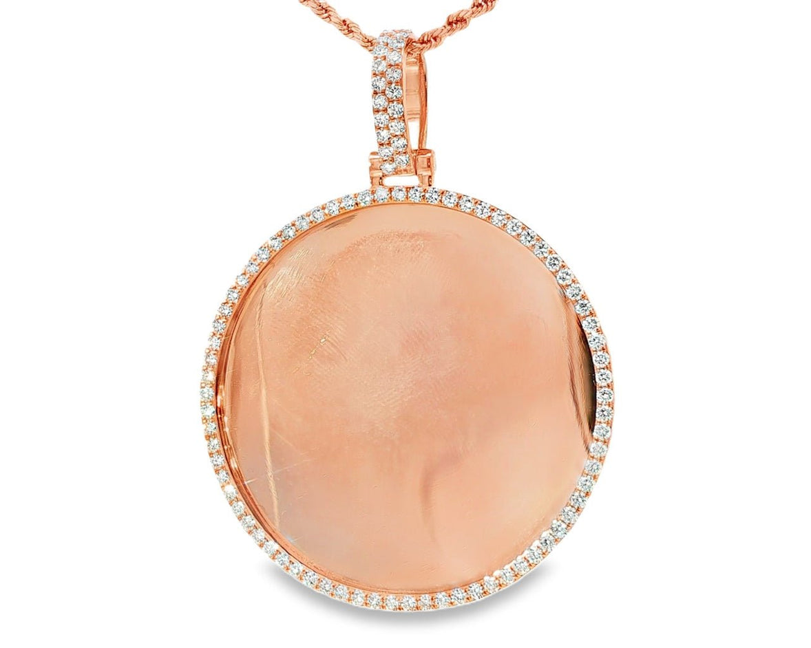 10k Diamond Memory Charm Pendant with Round - Cut 2.60 CT - AVI THE JEWELER