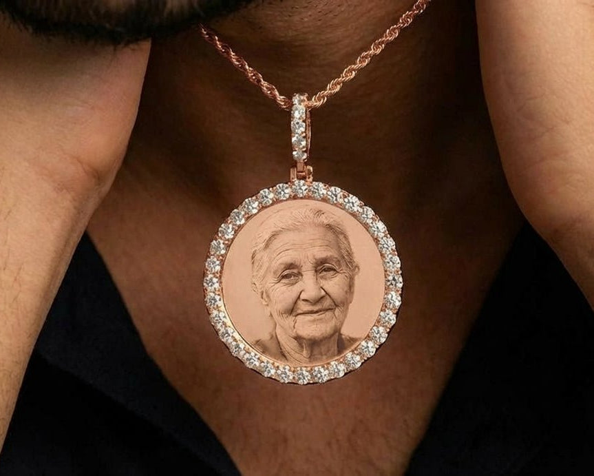 10k Diamond Memory Charm Pendant with Round - Cut 3.68ct - AVI THE JEWELER