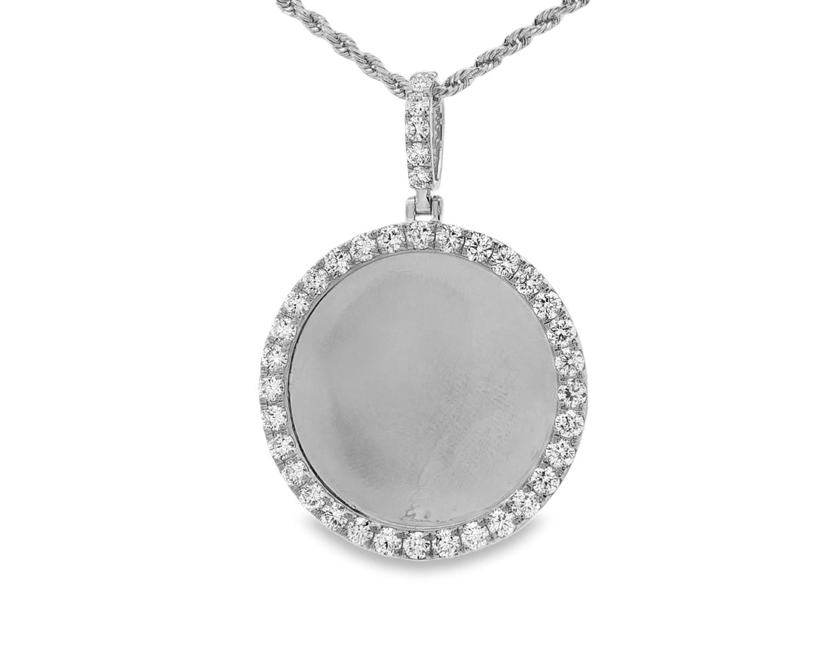 10k Diamond Memory Charm Pendant with Round - Cut 3.68ct - AVI THE JEWELER
