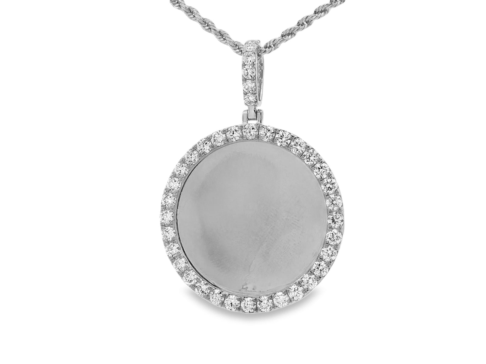 10k Diamond Memory Charm Pendant with Round - Cut 3.68ct - AVI THE JEWELER