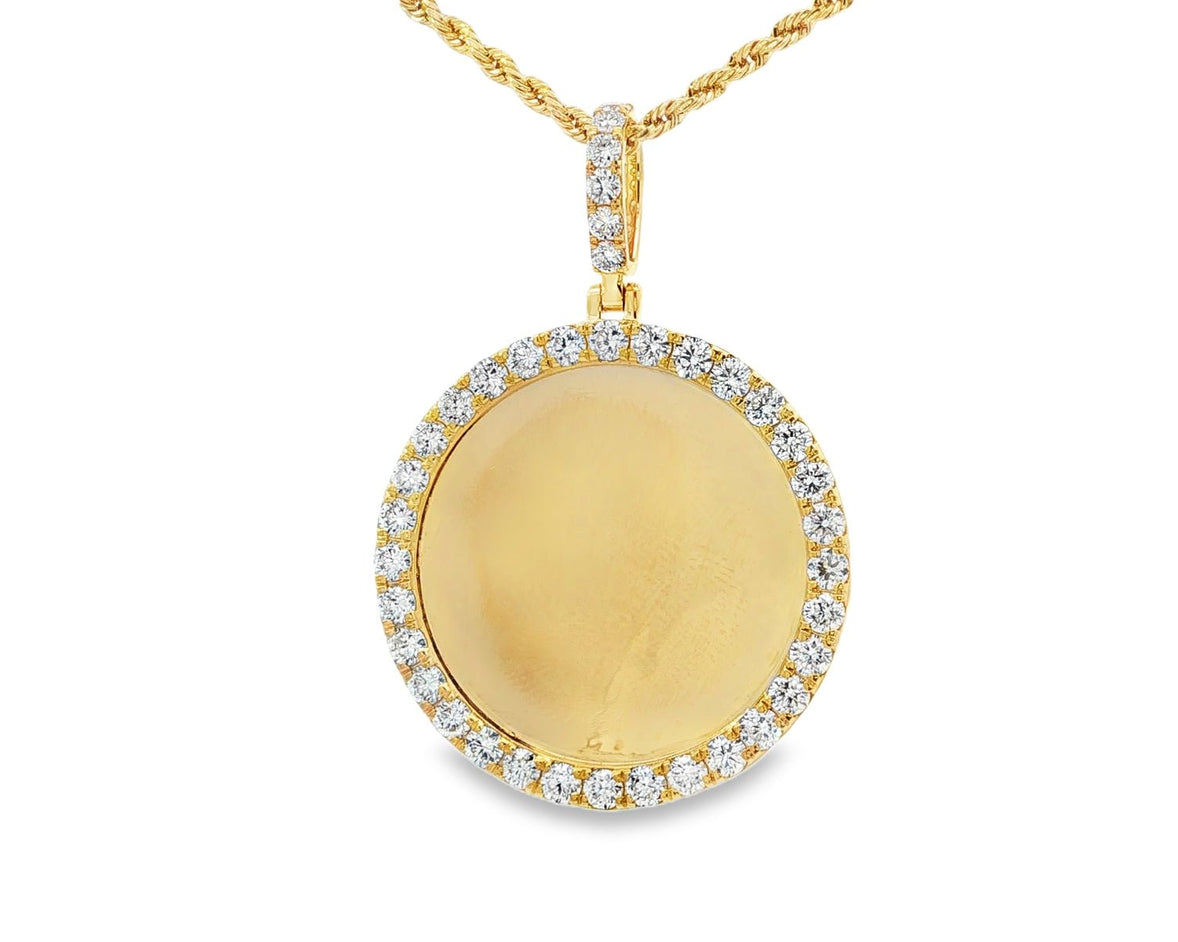 10k Diamond Memory Charm Pendant with Round - Cut 3.68ct - AVI THE JEWELER