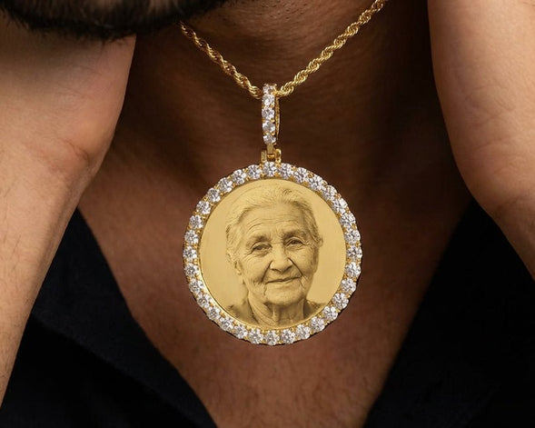 10k Diamond Memory Charm Pendant with Round - Cut 3.68ct - AVI THE JEWELER