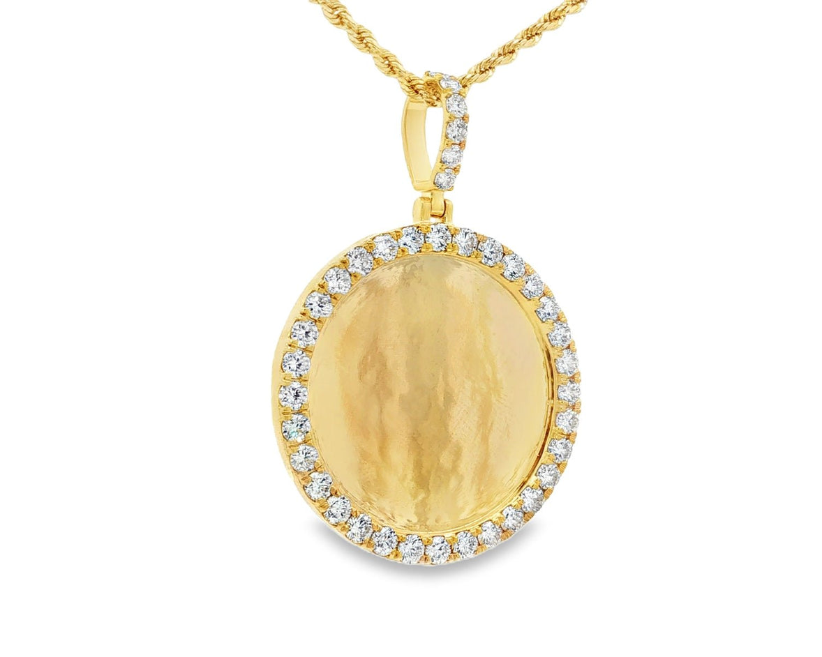 10k Diamond Memory Charm Pendant with Round - Cut 3.68ct - AVI THE JEWELER