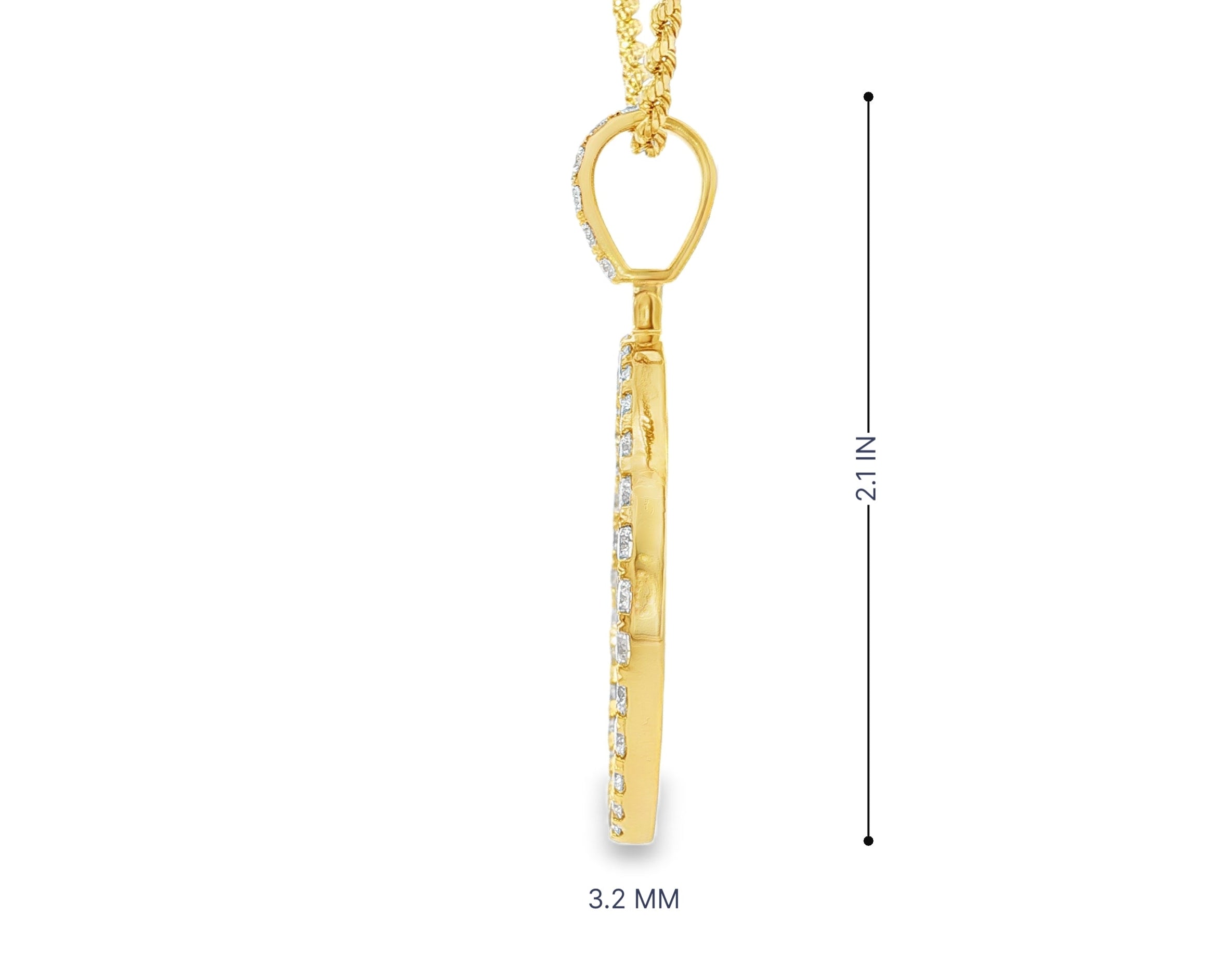 10k Diamond Memory Charm Pendant with Round - Cut 3.68ct - AVI THE JEWELER