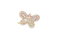 10k Gold Butterfly-Design Ring with Round and Baguette Diamonds 0.75ct