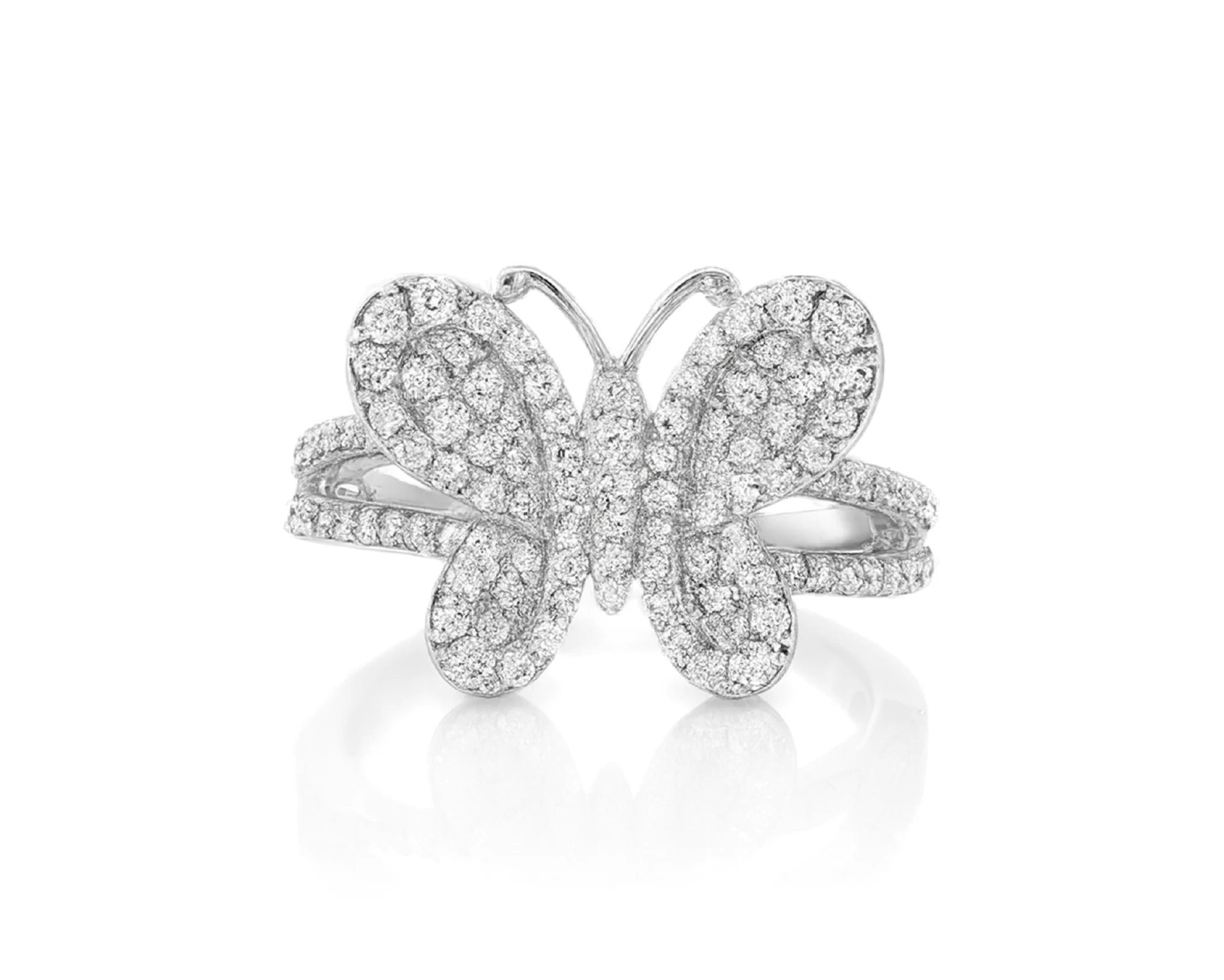 10k Gold Butterfly-Shape Ring with Round Diamonds 0.80ct – lifestyle 450