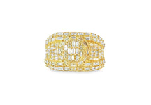 10k Gold Circular Men's Ring with Baguette Diamonds 2.90ct
