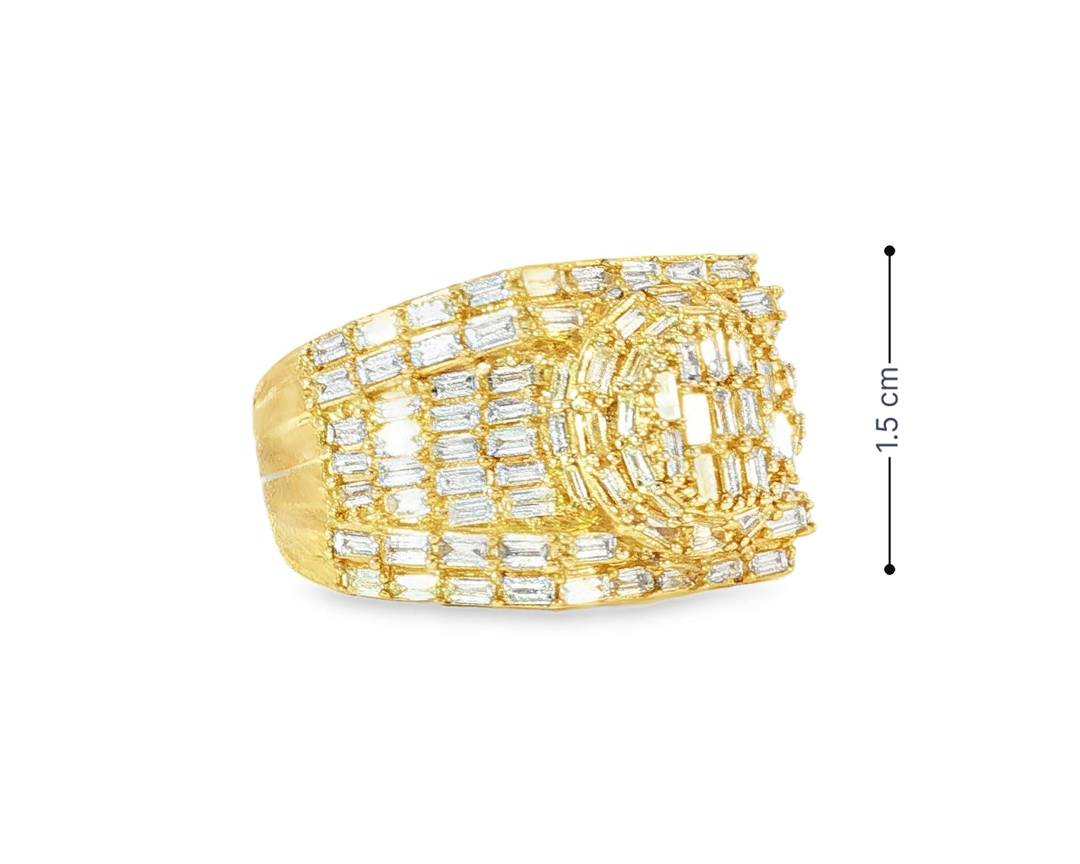 10k Gold Circular Men's Ring with Baguette Diamonds 2.90ct - AVI THE JEWELER