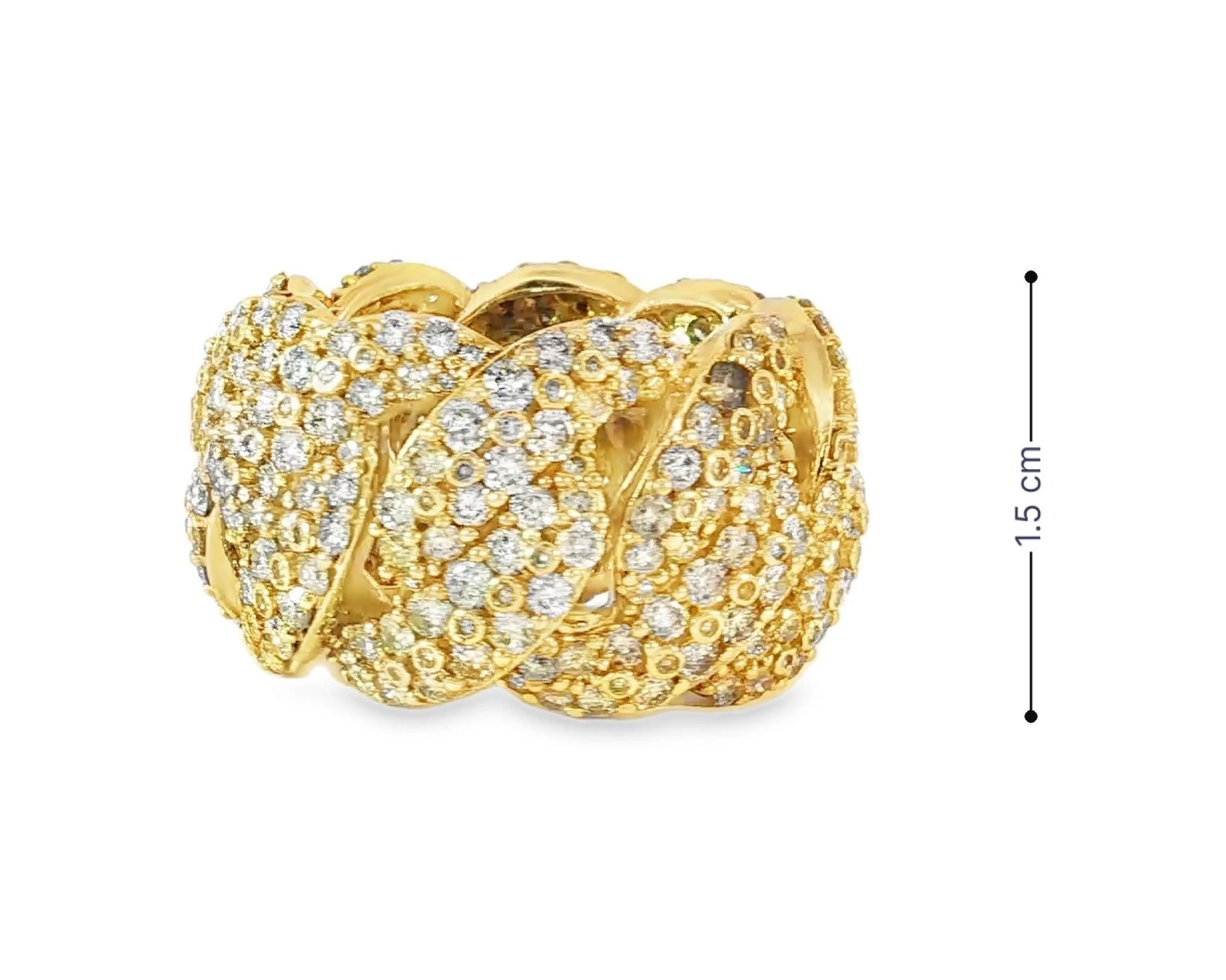 10k Gold Cuban Link Diamond Ring with Round Cuts 7.85ct – lifestyle 3028