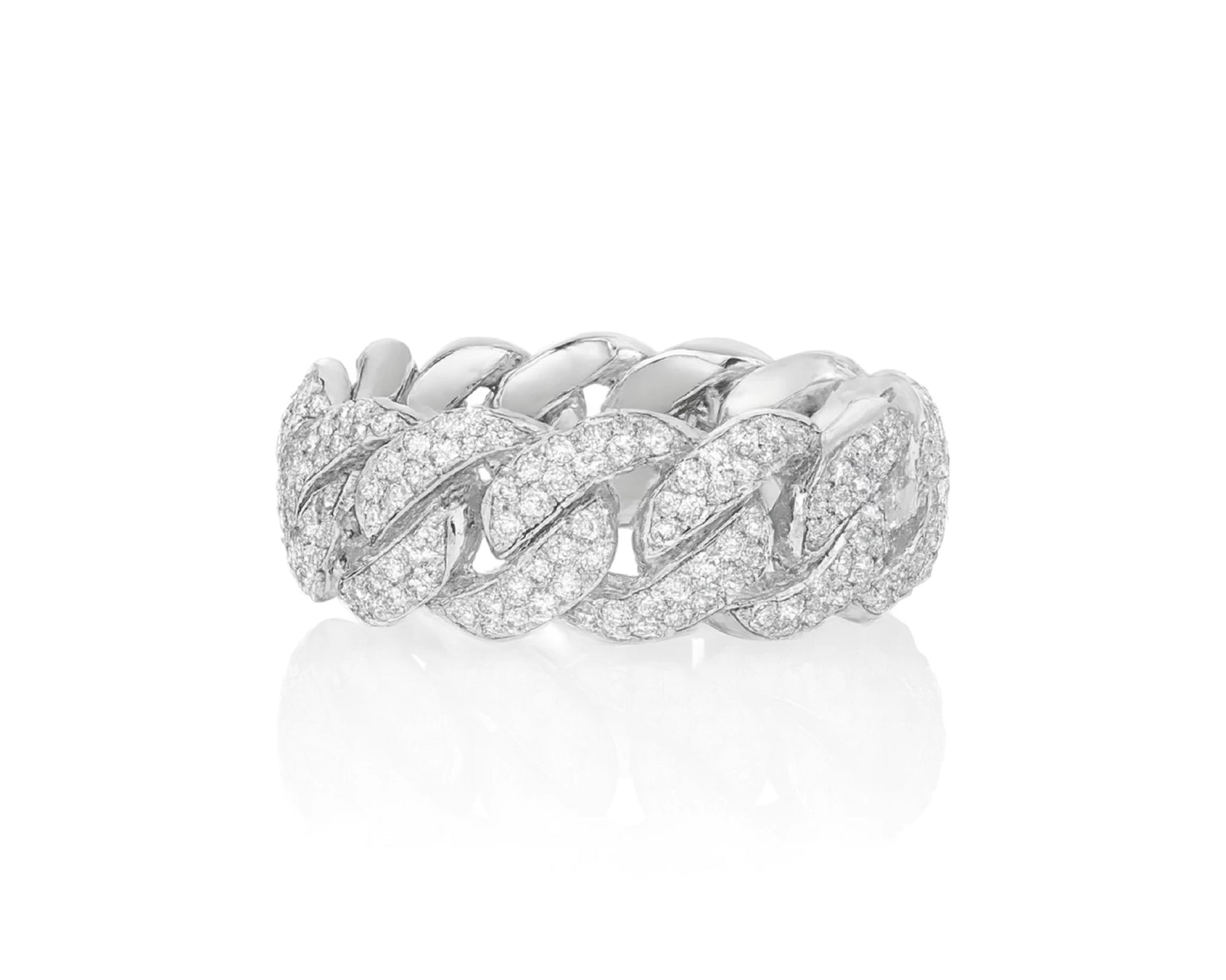10k Gold Cuban Link Ring with Full Round Brilliant Diamonds 2.30ct – lifestyle 1483