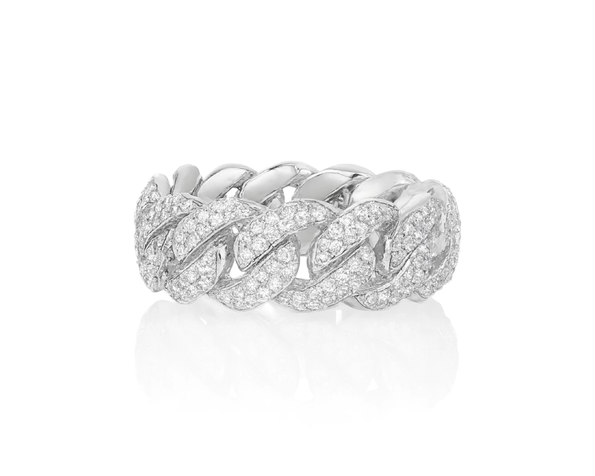 10k Gold Cuban Link Ring with Full Round Brilliant Diamonds 2.30ct – lifestyle 1483