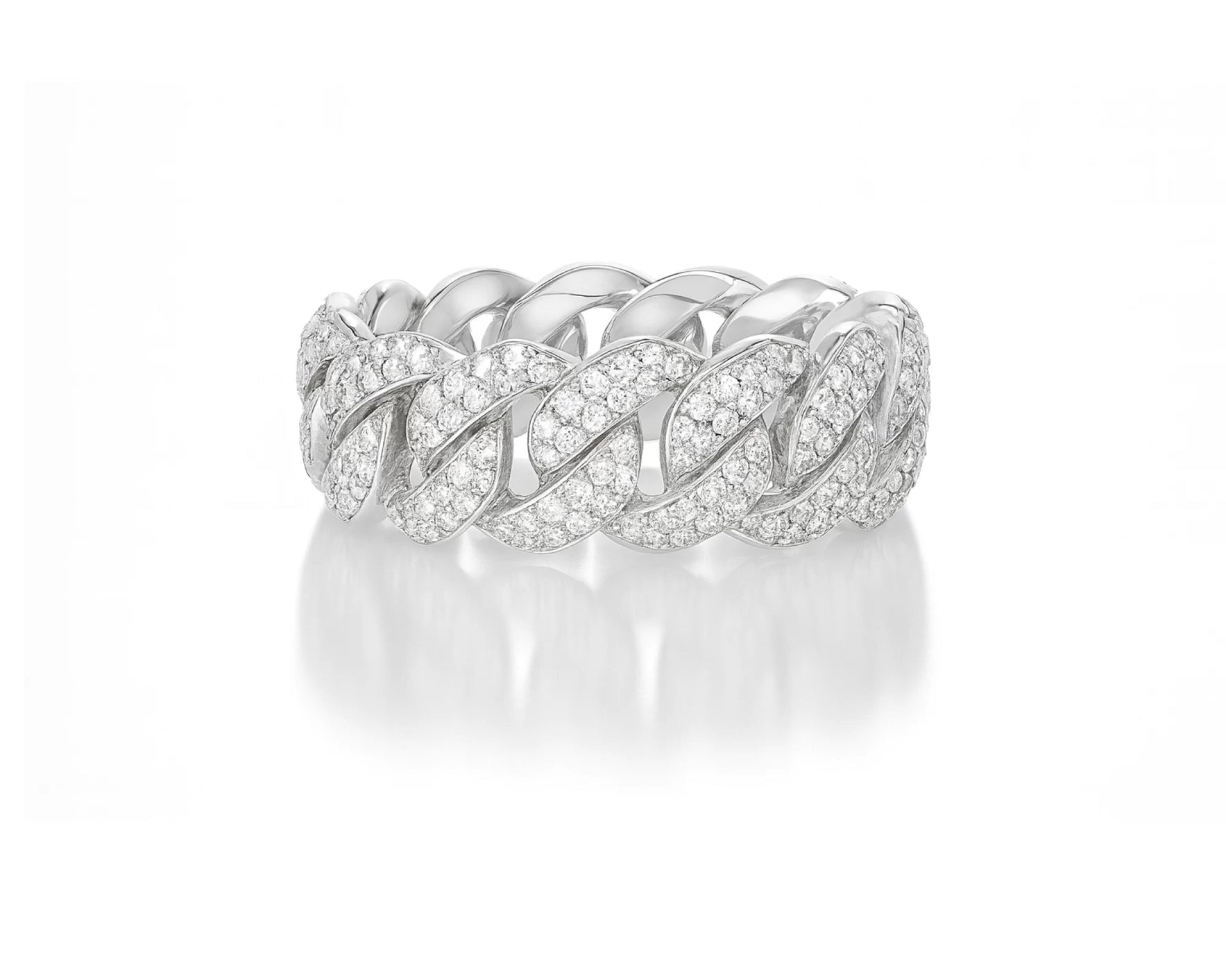 10k Gold Cuban Link Ring with Full Round Diamond Setting 3.31ct – lifestyle 1492