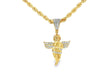 10k Gold Diamond Angel Pendant with Round Brilliant Design 0.18ct
