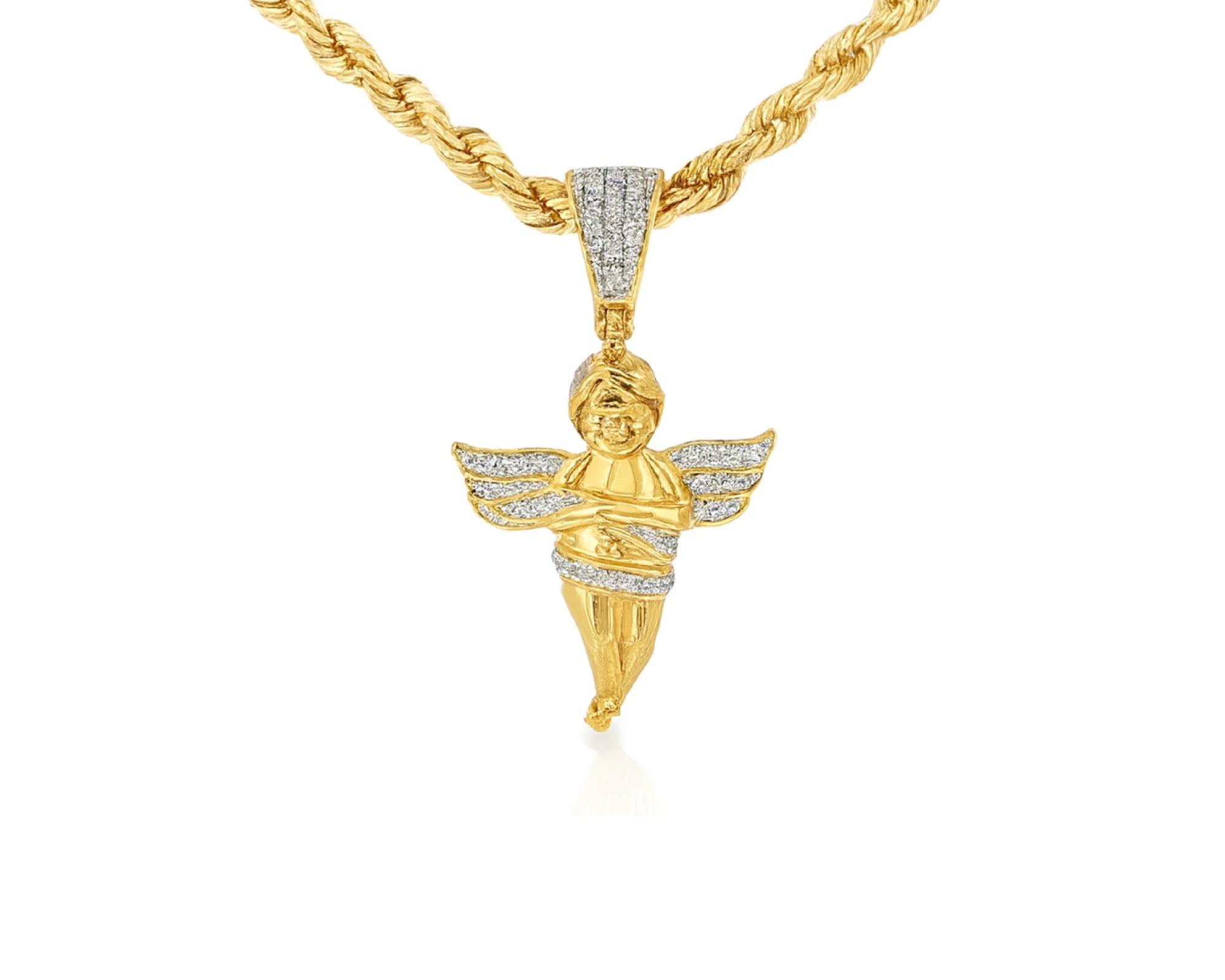 10k Gold Diamond Angel Pendant with Round Brilliant Design 0.18ct – lifestyle 1693