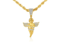 10k Gold Diamond Angel Pendant with Round Brilliant Design 0.18ct