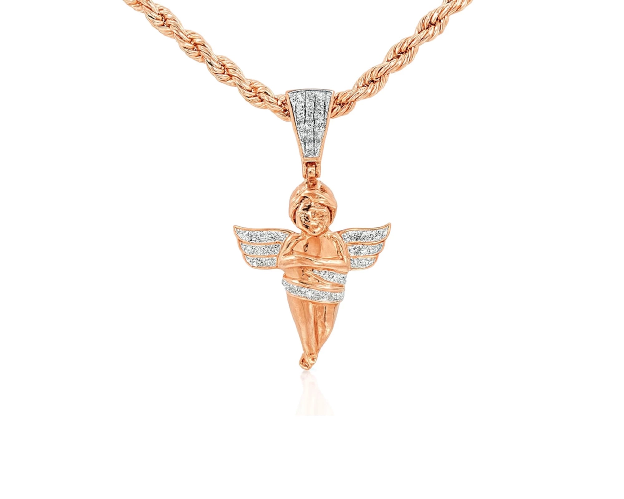 10k Gold Diamond Angel Pendant with Round Brilliant Design 0.18ct – lifestyle 1695