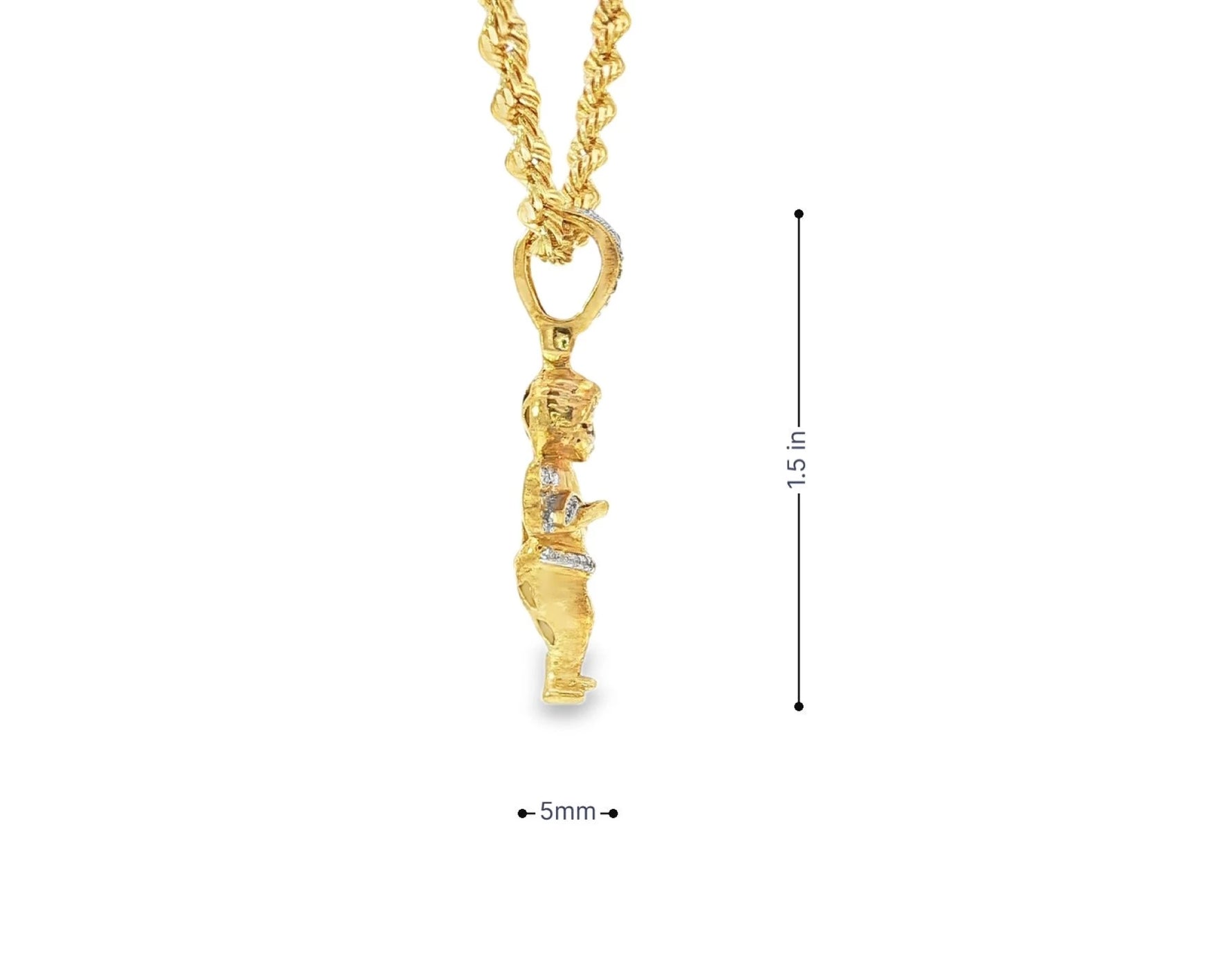 10k Gold Diamond Angel Pendant with Round Brilliant Design 0.18ct – view 6