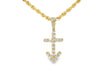 10k Gold Diamond Arrow Cross Pendant with Round & Baguette Accents 0.70ct
