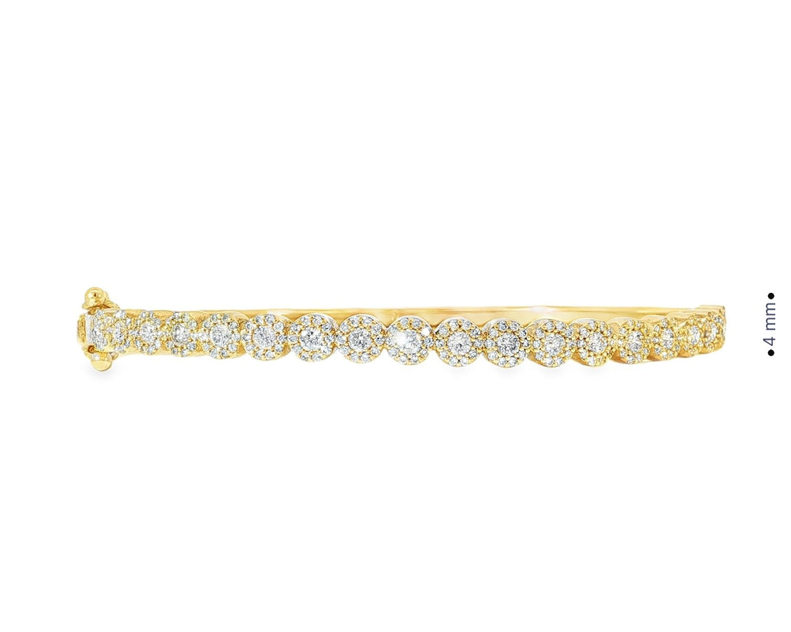 10k Gold Diamond Bangle Bracelet with Round Accents 1.15ct - AVI THE JEWELER