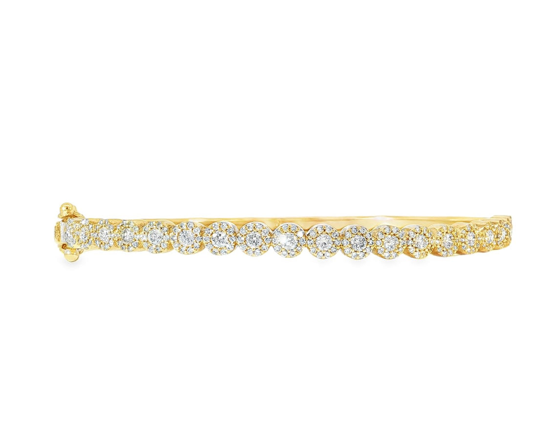 10k Gold Diamond Bangle Bracelet with Round Accents 1.15ct - AVI THE JEWELER