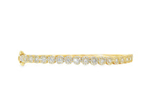10k Gold Diamond Bangle Bracelet with Round Accents 1.15ct