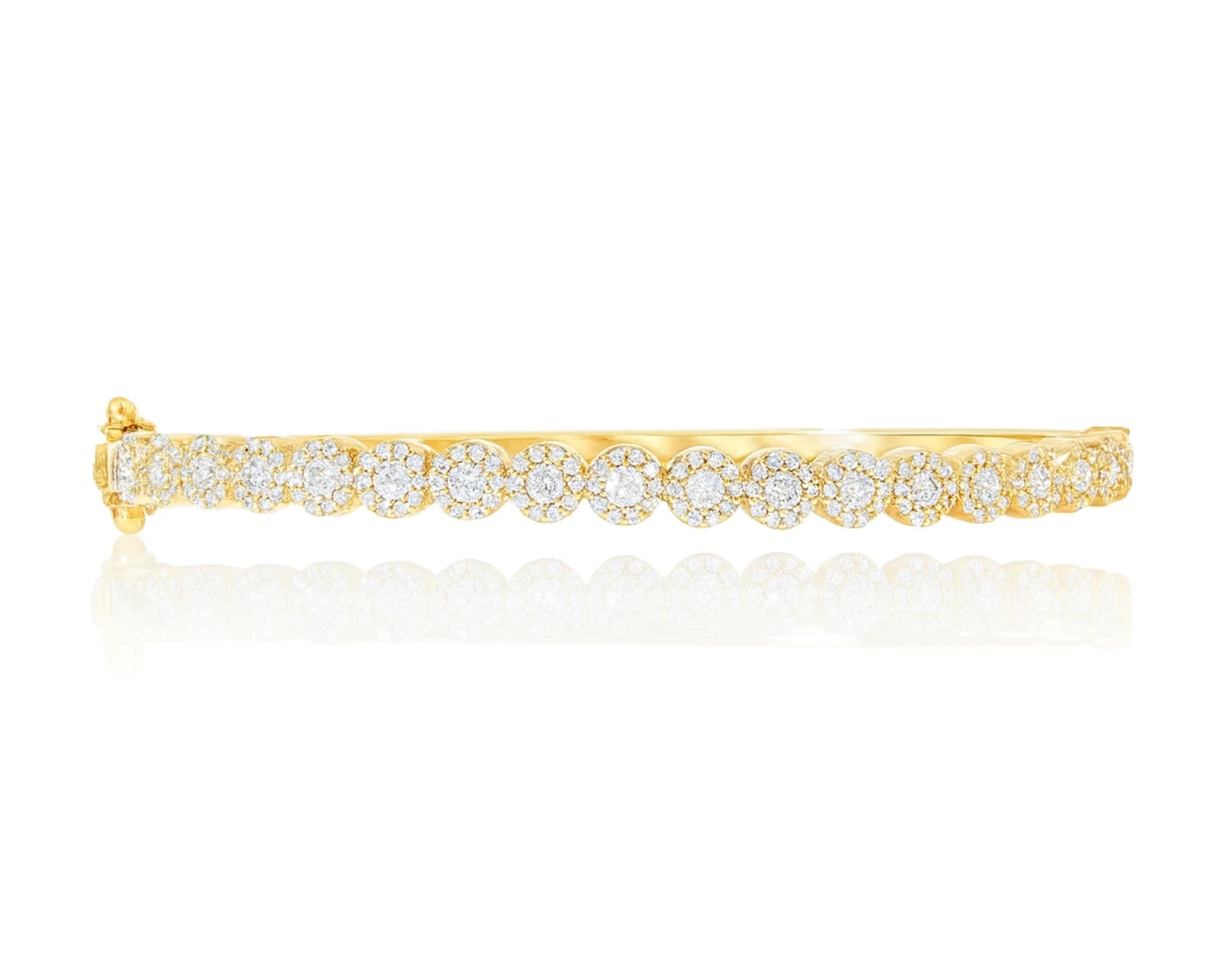10k Gold Diamond Bangle Bracelet with Round Accents 1.15ct – lifestyle 4647