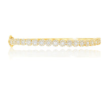 10k Gold Diamond Bangle Bracelet with Round Accents 1.15ct