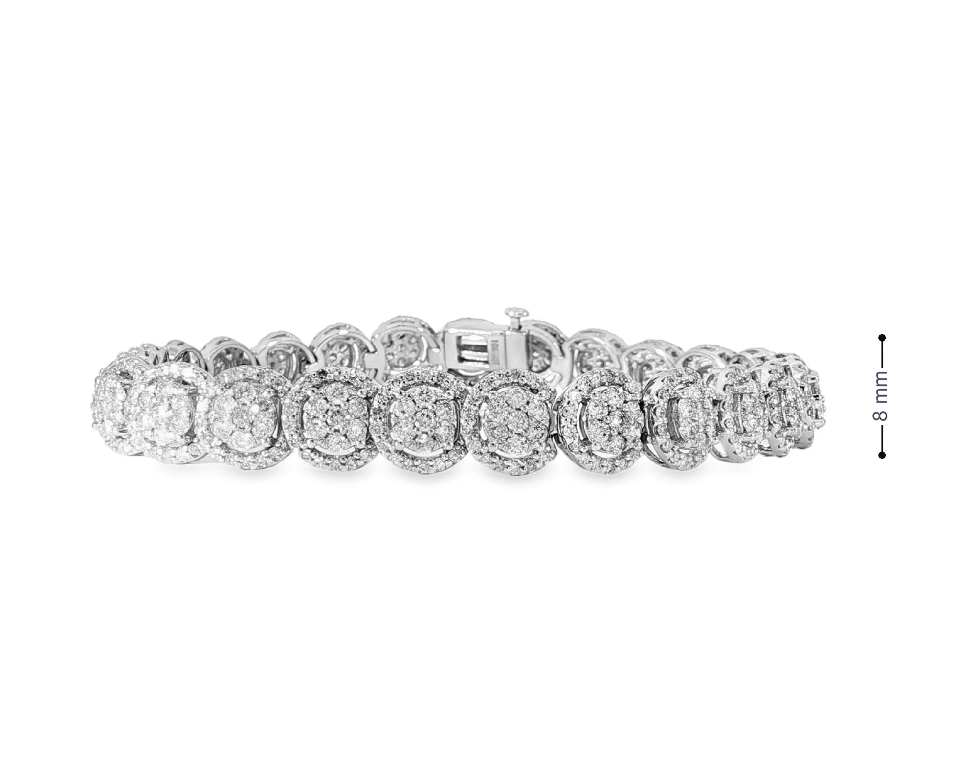 10k Gold Diamond Bracelet with Cushion-Style Round-Cut Cluster Design 5.00ct – view 4