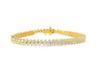 10k Gold Diamond Bracelet with Double Row Round Cut Accents 4.0ct