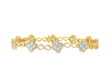 10k Gold Diamond Bracelet with Floral Round-Cut Cluster & Infinity-Link Design 1.42ct