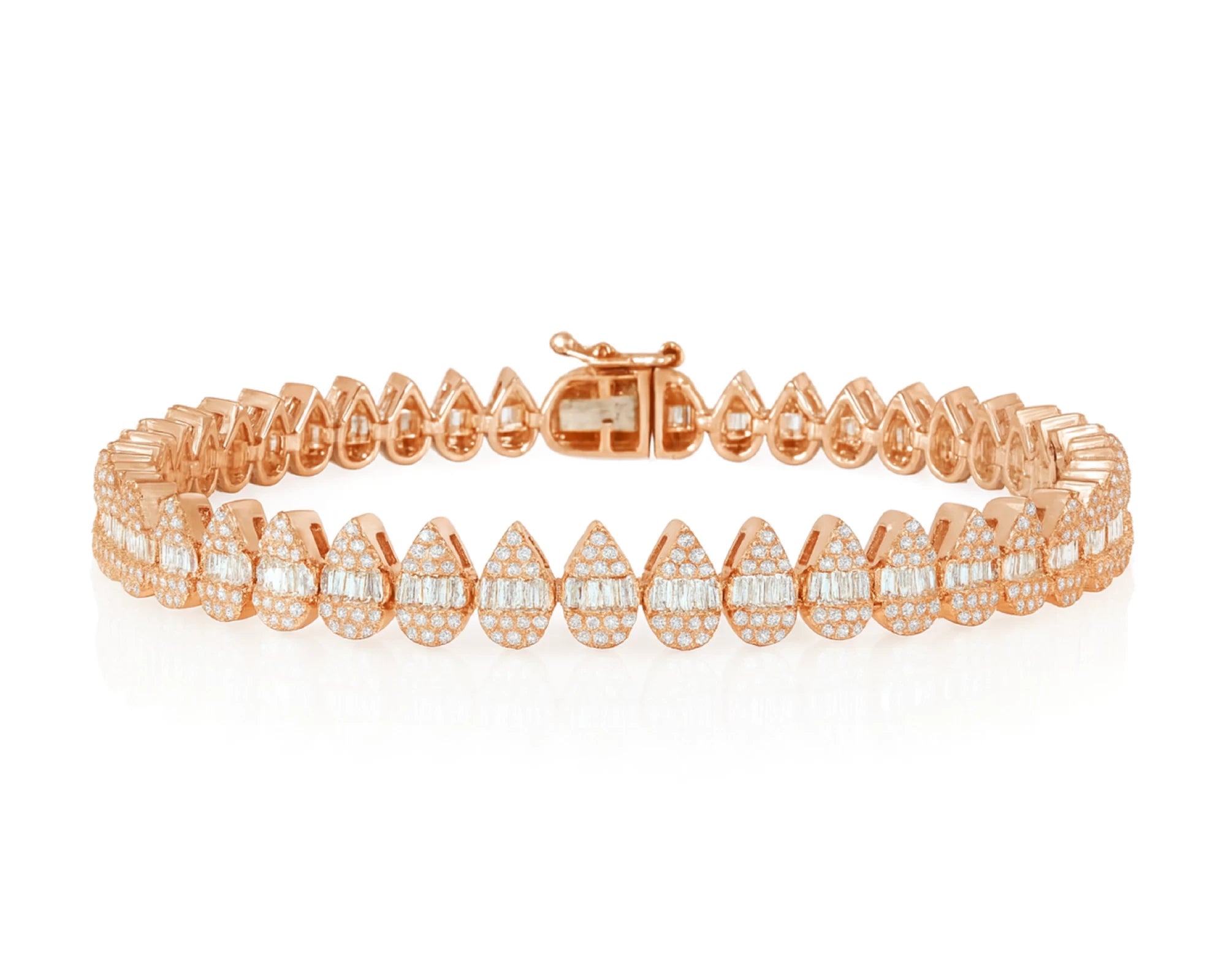 10k Gold Diamond Bracelet with Pear-Shape Baguette & Round Accents 2.15ct – lifestyle 4628