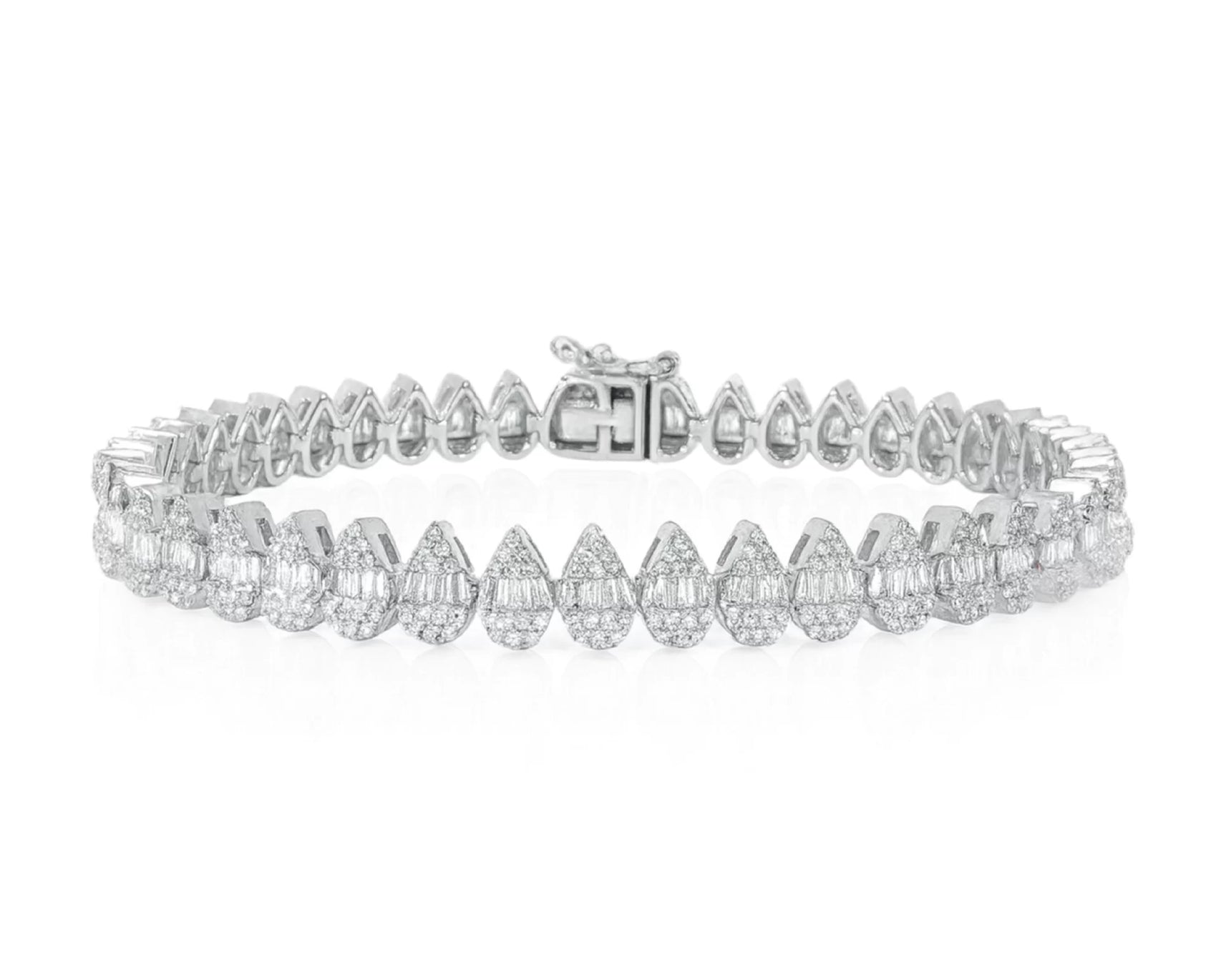10k Gold Diamond Bracelet with Pear-Shape Baguette & Round Accents 2.15ct – lifestyle 4629