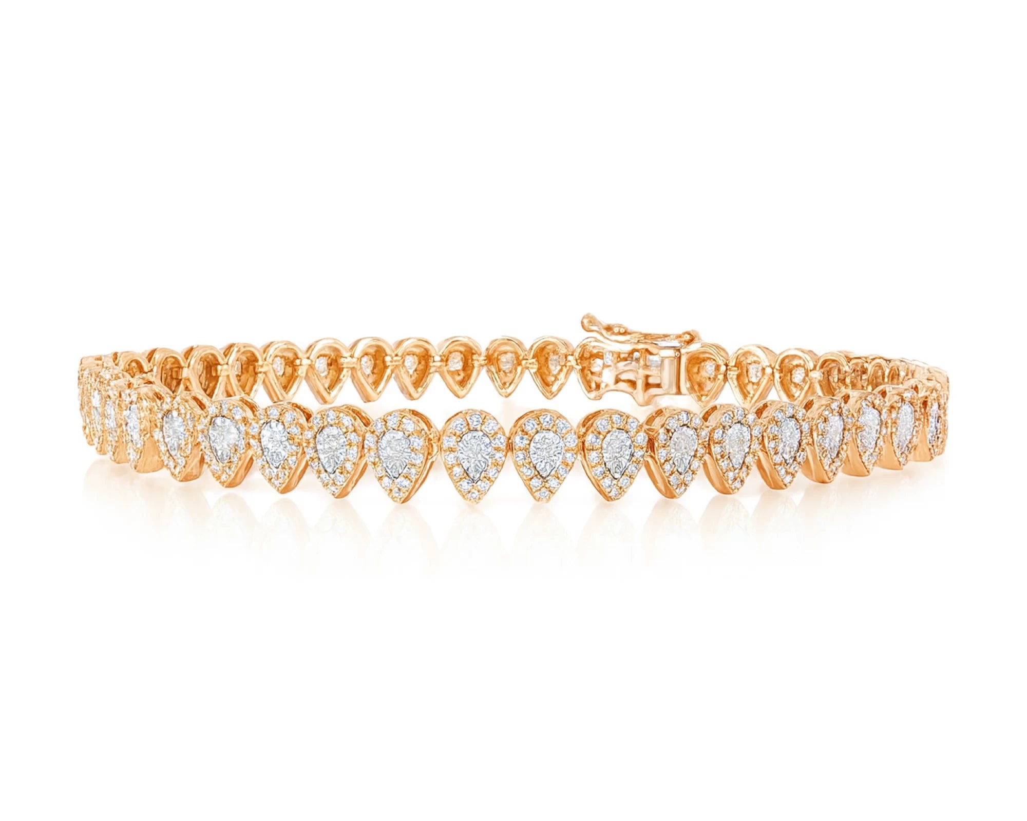 10k Gold Diamond Bracelet with Pear-Shaped Cluster Design 1.60ct – lifestyle 4042