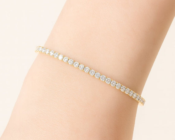 10k Gold Diamond Bracelet with Round - Cut Design 2.15ct - AVI THE JEWELER