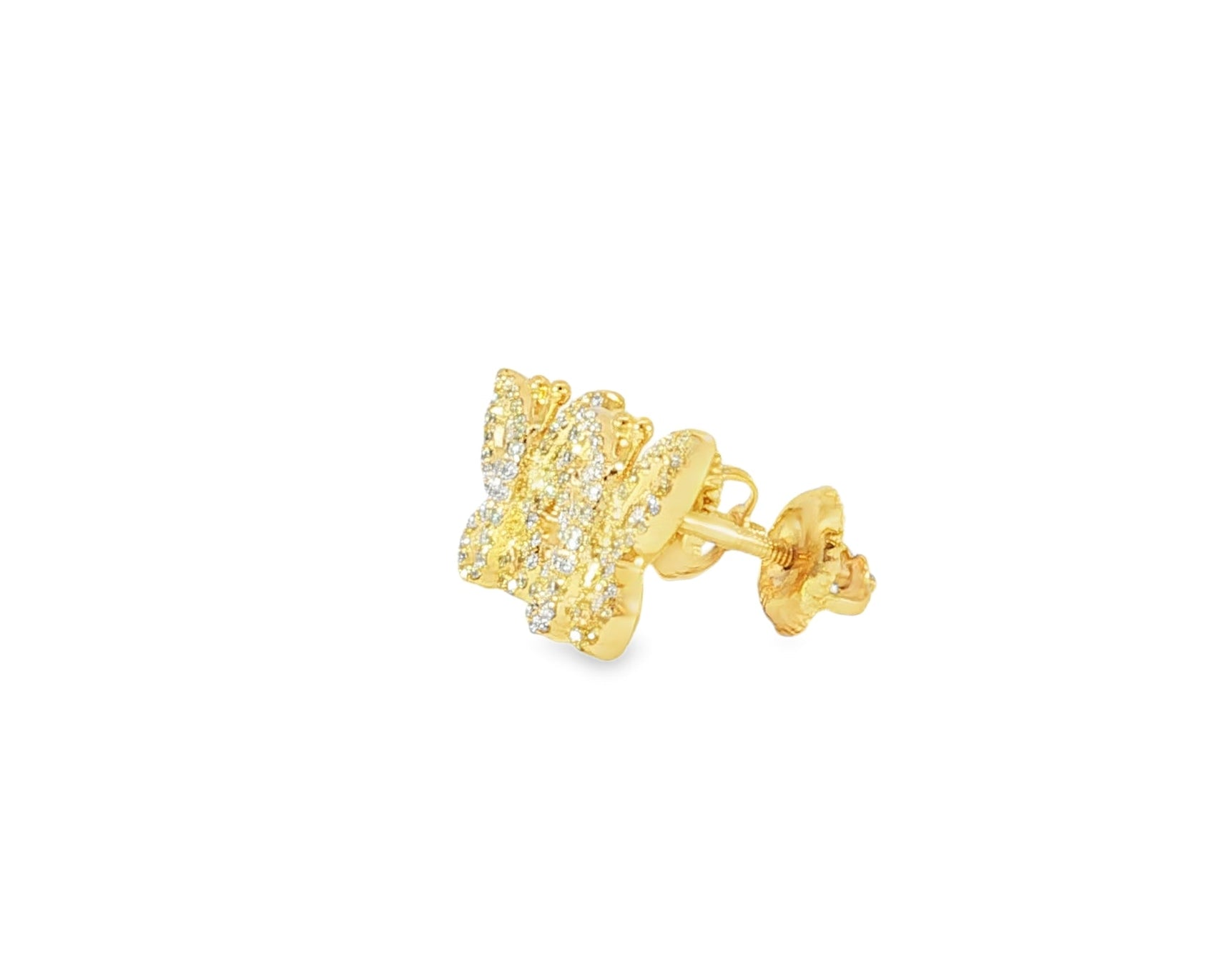 10k Gold Diamond Butterfly Earrings with Round & Baguette - Cut Accents 0.49ct - AVI THE JEWELER