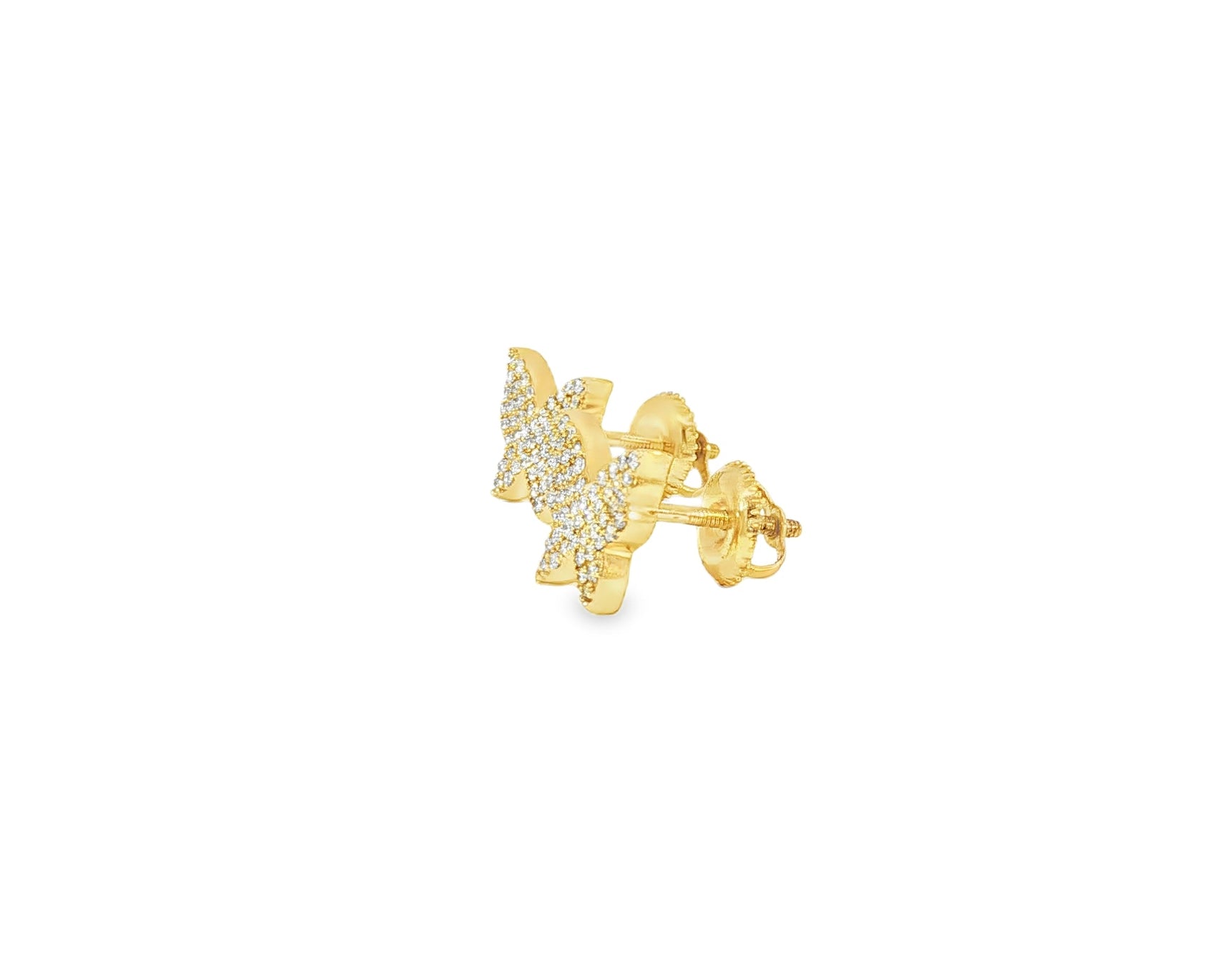 10k Gold Diamond Butterfly Earrings with Round Brilliant Cut 0.30ct - AVI THE JEWELER