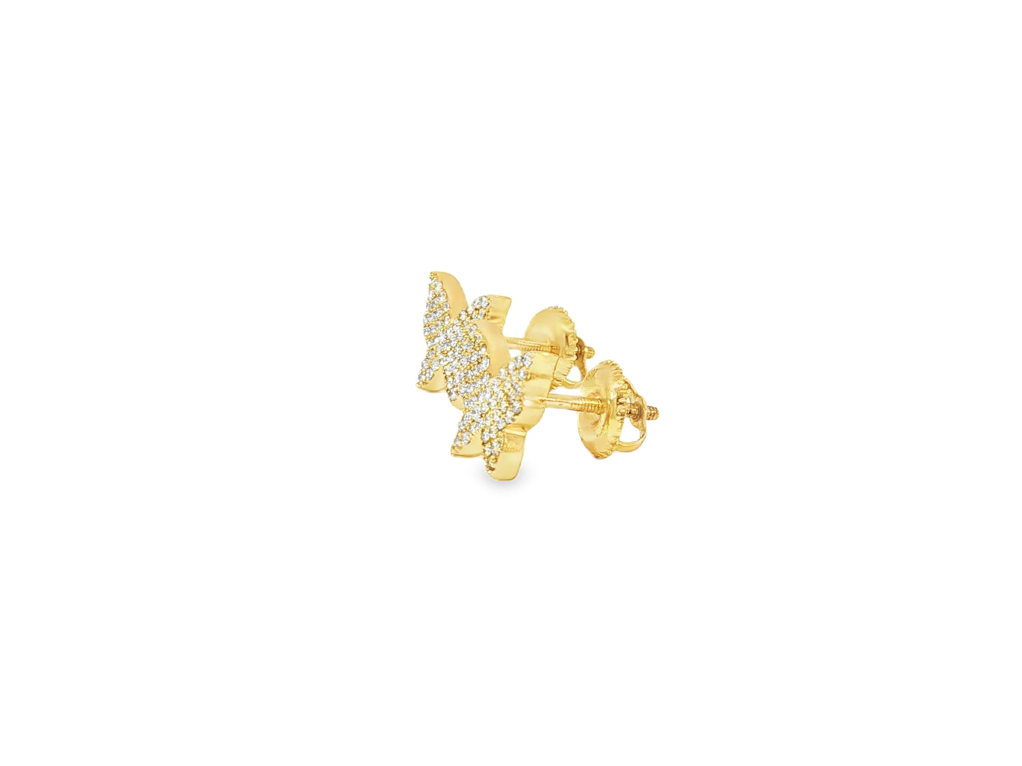 10k Gold Diamond Butterfly Earrings with Round Brilliant Cut 0.30ct - AVI THE JEWELER