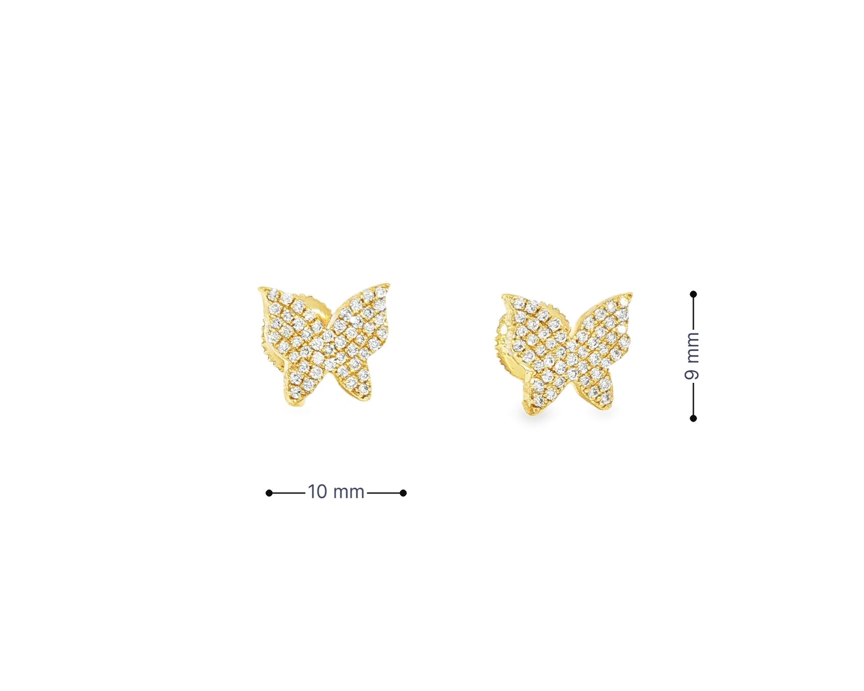 10k Gold Diamond Butterfly Earrings with Round Brilliant Cut 0.30ct - AVI THE JEWELER