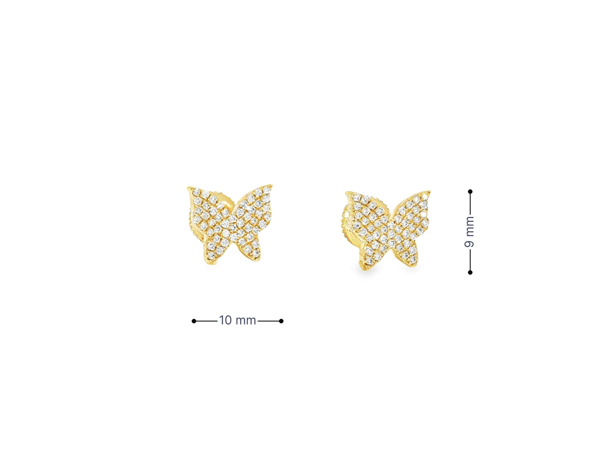 10k Gold Diamond Butterfly Earrings with Round Brilliant Cut 0.30ct - AVI THE JEWELER