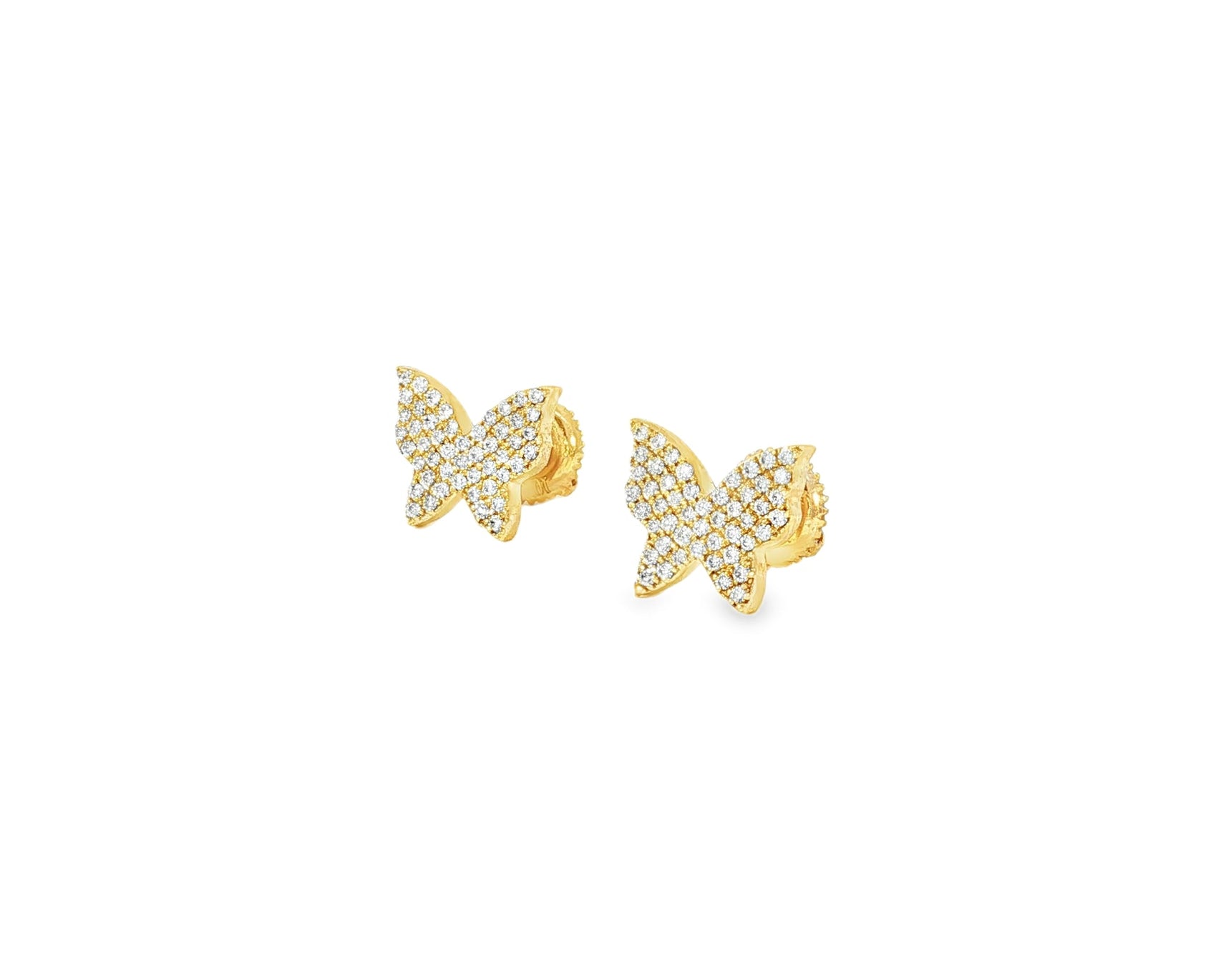 10k Gold Diamond Butterfly Earrings with Round Brilliant Cut 0.30ct - AVI THE JEWELER
