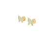 10k Gold Diamond Butterfly Earrings with Round Brilliant Cut 0.30ct