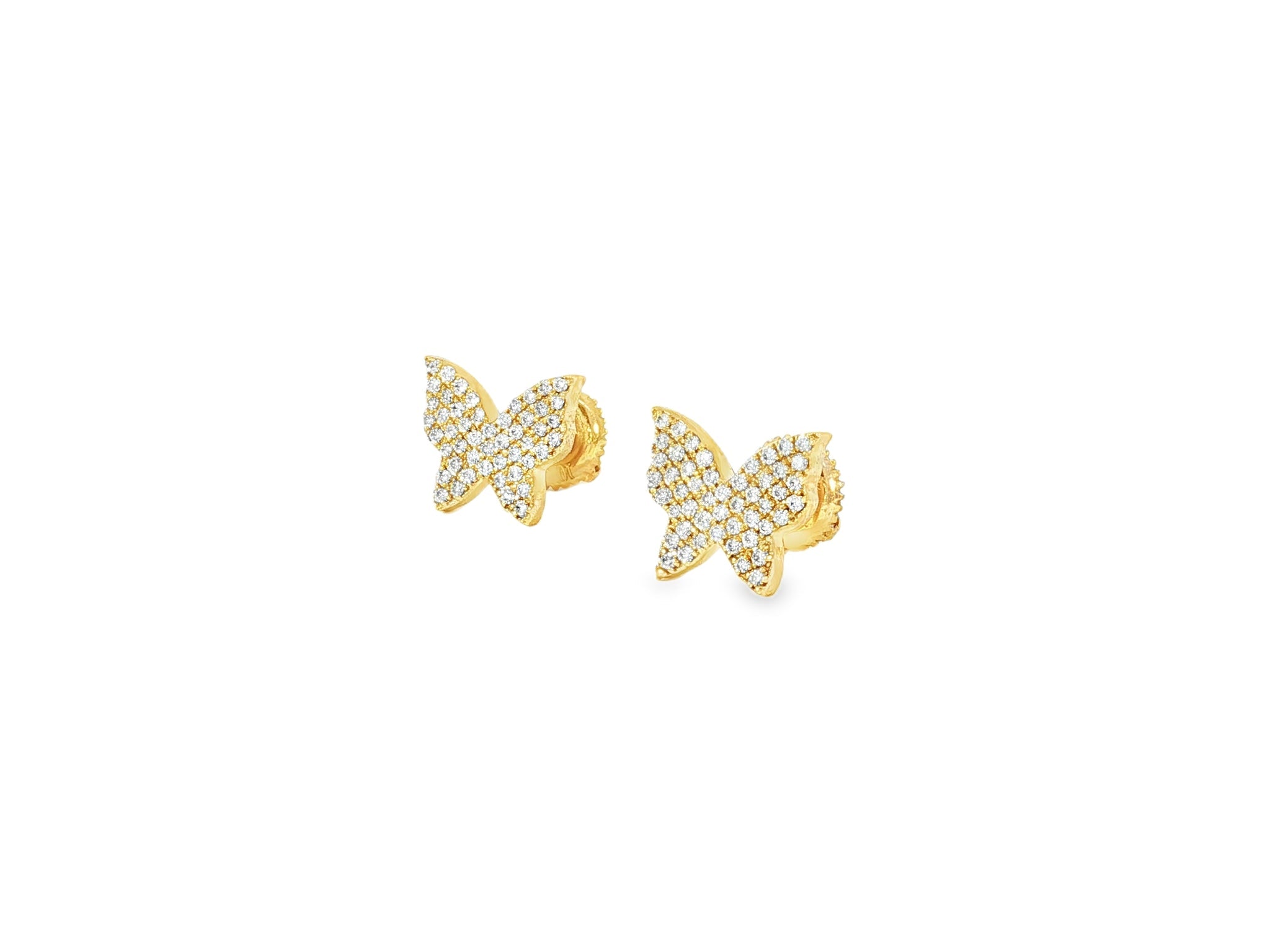 10k Gold Diamond Butterfly Earrings with Round Brilliant Cut 0.30ct - AVI THE JEWELER