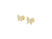 10k Gold Diamond Butterfly Earrings with Round Brilliant Cut 0.30ct